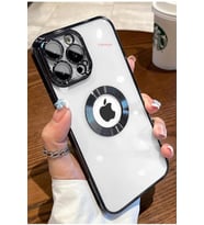 iPhone 12 Pro Max Kılıf Köşeleri Renkli Şeffaf Kamera Korumalı Silikon Luxury Kapak (Mor)