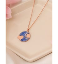 MİNELİ KALPLİ GÜNEŞ ŞEKLİNDE KOLYE (Rose)