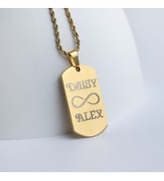 Çelik İsimli Asker Künyesi Modeli Unisex Kolye (Gold)