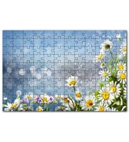 Cakapuzzle Papatyalar Flu Arkaplan Puzzle Yapboz MDF (Ahşap) (1000 Parça)