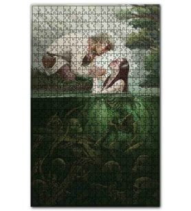 Cakapuzzle Ölüler Denizindeki Kız ve Kıyıdaki Aşığı Puzzle Yapboz MDF (Ahşap) (255 Parça)