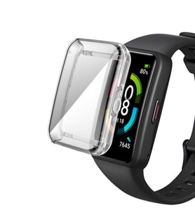 Huawei Band 7 Silikon Parlak Renkli Ekran Koruyuculu Kasa Koruyucu 02 (Renksiz)