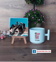 Arkadaşa Hediye Fotoğraflı Dekoratif Taş, Kupa Bardak Beyaz Hediye (Model 12)