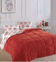 Formeya Çift Kişilik Lüx Wellsoft Yorgan Çift Taraflı Yastık Kılıflı 195x215 cm Yorgan + Yastık Kılıfı Set (Turuncu)