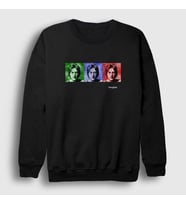Presmono Unisex Beyaz Portraits Beatles John Lennon Sweatshirt 35079tt (Siyah)