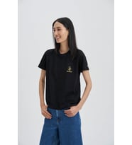 Blues Eyes Kadın Nakış T-Shirt (Siyah)