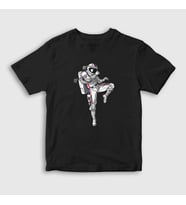 Presmono Unisex Çocuk Beyaz Muay Thai Astronaut Uzay T-Shirt 352872tt (Siyah)