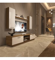 Decoraktiv Eko 5DB Mdf Dvd Tv Ünitesi Tv Sehpası - Parlak Beyaz (Pera-Beyaz)
