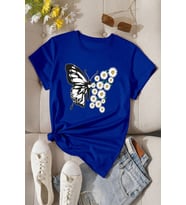 Pamuklu Tasarım Tshirt (Mavi)