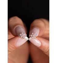Elika Silver Kadın Kar Tanesi Model 925 Ayar Gümüş Küpe (Rose)