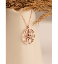 925 AYAR GÜMÜŞ ALTIN ORAN KOLYE (Rose)