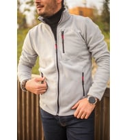 SUVASS CO Champ Erkek Polar Tam Fermuarlı 3 Cepli Kalın Outdoor Polar Ceket Tactical Fleece (Gri)