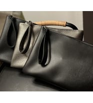 Kadın Fermuarlı Astarlı Deri Portföy Clutch El Çantası (Gümüş)