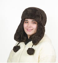 Kadın Kürklü Kulaklıklı Peluş Şapka,bere (Kahverengi)