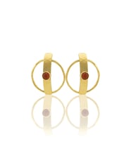 Kadir Jewellery 22 Ayar Altın Kaplama Vintage Küpe -El İşçiliği Ve Hipoalerjenik Küpe (Kırmızı)
