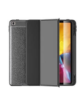 Apple iPad 7. Nesil 10.2 Kılıf Klons Kalem Bölmeli Case A2197 A2198 A2200 (Siyah)