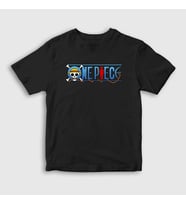 Presmono Unisex Çocuk Beyaz Anime One Piece T-Shirt 135052tt (Siyah)