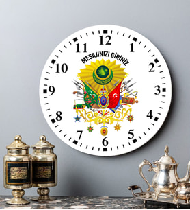 Osmanlı Tuğralı Duvar Saati (Beyaz)