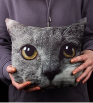 eJOYA Kedi Yüzü Şirin Yastık 107107 (Bordo)