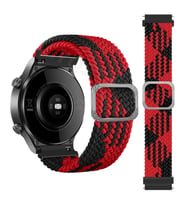 Huawei Watch GT GT2 GT3 GT4 42mm/Honor Magic 2 Kordon Örgü Kordon Örgü Tokalı Ba (Kırmızı-Siyah)