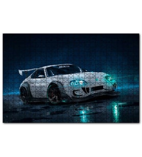 Cakapuzzle Beyaz Toyota Supra Drift  Puzzle Yapboz MDF (Ahşap) (1000 Parça)