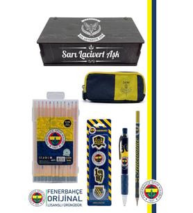 Fenerbahçe Orijinal Lisanslı Kalem Kalemlik Kuru Boya Silgi Hediyelik Set (Lacivert)