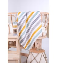 Babyhola Müslin Örtü 80x80cm Çizgi Desen Organik Hediyelik Emzirme Alt Açma Yenidoğan Puset Örtüsü (Yeşil)