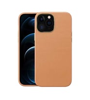 Apple iPhone 13 Pro Kılıf Zore Natura Suni Deri Kılıf (Kahverengi)