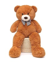 Oyuncak 85 Cm Papyonlu Peluş Ayıcık- İthal Kumaş - Premium Koleksiyon Hediyelik Ayı (% 100 YERLİ) (Kahverengi)