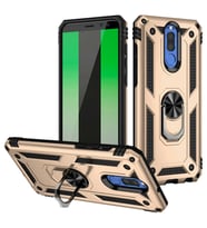 Huawei Mate 10 Lite Kılıf Yüzüklü Standli Tank Kapak (Gold)