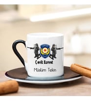 Çevik Kuvvet Polisi Türk Kahvesi Fincanı (Siyah)