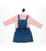 KD21194 Kız Bebek Jile Sweatshirt Takım 6-9/9-12/18-24/24-36 Ay (Pembe)