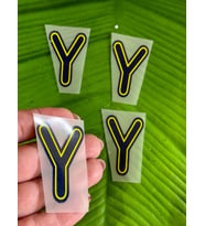 5X4 CM ÜTÜ İLE YAPIŞAN Y HARFİ TRANSFER BASKI ARMA (Lacivert)