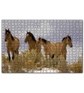 Cakapuzzle Kahve Rengi Atlar  Puzzle Yapboz MDF (Ahşap) (1000 Parça)