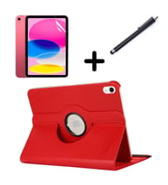 Apple iPad Air 11inç M2/M3 2025-2024 Kılıf Dönen Tablet Kilifi Ekran Koruyucu+Ka (Kırmızı)