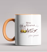 Kişiye Özel Kimya Öğretmeni Temalı Siyah Renk Kupa Bardak 5 (Turuncu)
