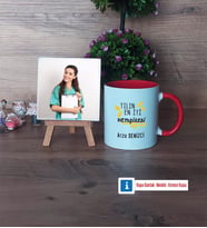 En İyi Hemşire Fotoğraflı Dekoratif Taş, Kupa Bardak Beyaz Hediye (Model 2)