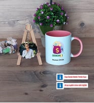 Ekonomist Kupa Bardak Beyaz ve Fotoğraflı Ahşap Anahtarlık Hediye (Model 6)