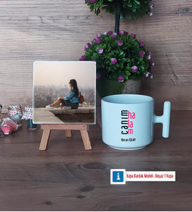 Halaya Hediye Fotoğraflı Dekoratif Taş, Kupa Bardak Beyaz Hediye (Model 12)