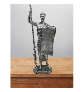 Hipokrat Biblo 25 Cm  Heykel Dekor Hediyelik Eşya (Gümüş)