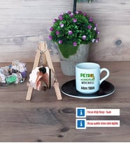 Petrol ve Doğalgaz Mühendisi Türk Kahvesi Fincanı Ahşap Altlıklı ve Fotoğraflı Ahşap Anahtarlık Hediye (Model 7)