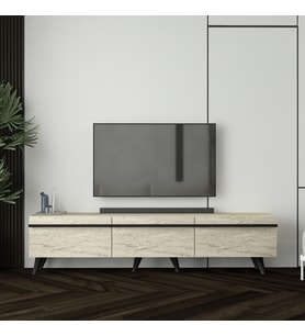 AMSTERDAM STYLE ALT MODÜL TV ÜNİTESİ, TV SEHPASI (Bej)