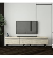 AMSTERDAM STYLE ALT MODÜL TV ÜNİTESİ, TV SEHPASI (Bej)