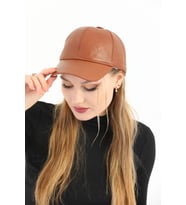 Unisex Ayarlanabilir Deri Şapka (Kahverengi)