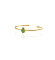 Kadir Jewellery Zirkon Taşlı Ayarlanabilir 22 Ayar Altın Kaplama Bilezik (Yeşil)