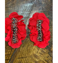 7X12 CM 2 ADET TAŞLI ÇELİK BONCUKLU OMUZ APOLET ARMA DİKİŞ VHOBİ AKSESUARI APLİKE (Kırmızı)