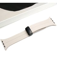Ally Apple Watch 7-8 41mm 6-5-4 40mm Manyetik Uçlu Silikon Kayış Kordon 3-2-1 38mm (Açık Gri)
