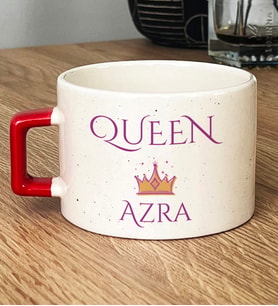 Kişiye Özel Queen Hediye Lüks Fincan Sevgiliye Hediye (Kırmızı)
