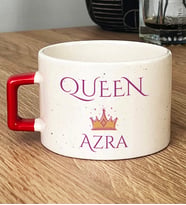 Kişiye Özel Queen Hediye Lüks Fincan Sevgiliye Hediye (Kırmızı)