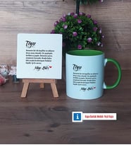 Teyzeye Hediye Dekoratif Taş, Kupa Bardak Kırmızı Hediye (Model 13)